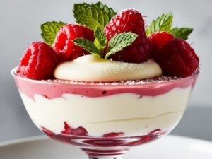 3 20 deser z musem malinowym i białą czekoladą