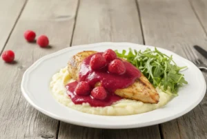 Kurczak w sosie malinowym na walentynki kurczak w sosie malinowym