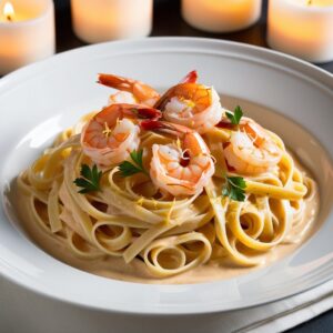 makaron z krewetkami