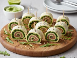 Mini tortille z pasta z awokado i lososiem wedzonym1 Mini tortille z pastą z awokado i łososiem wędzonym