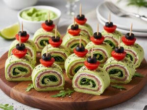 Mini tortille z pasta z awokado i lososiem wedzonym2 Mini tortille z pastą z awokado i łososiem wędzonym