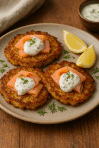 Placki ziemniaczane z lososiem placki ziemniaczane z łososiem