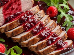 Polędwiczki Wieprzowe w Sosie Malinowo-Winnym