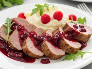 Polędwiczki Wieprzowe w Sosie Malinowo-Winnym