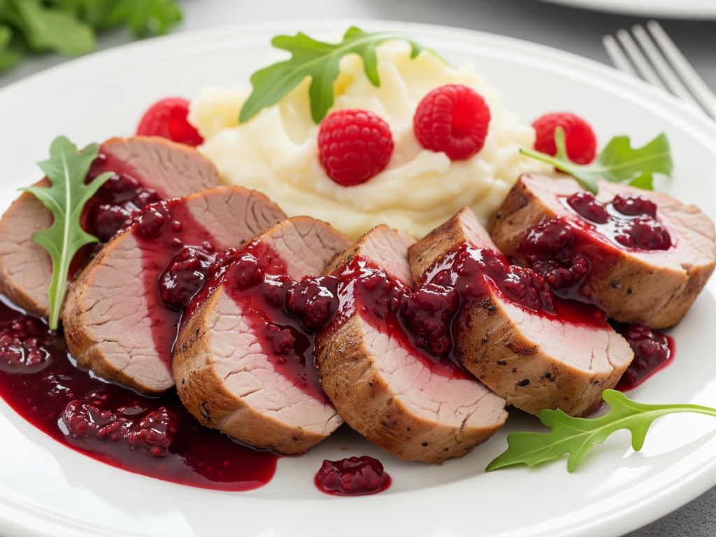 Polędwiczki Wieprzowe w Sosie Malinowo-Winnym