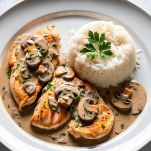 kurczak w sosie pieczarkowym