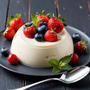 Panna cotta z owocowym musem