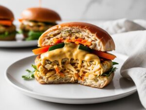 Wnetrze burgera z ciecierzycy burgery z ciecierzycy