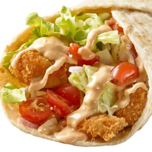 Wrap z panierowanym kurczakiem salata lodowa Wrap z panierowanym kurczakiem salata lodowa