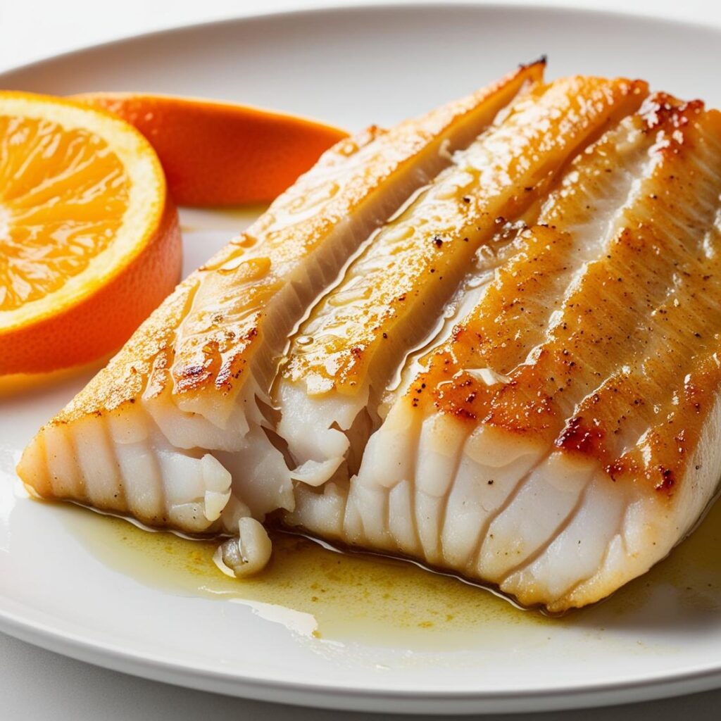 Zblizenie na soczysty kawalek dorsza z widoczna skorka z cytrusow i delikatnie rozplywajaca sie struktura ryby 2 Zblizenie na soczysty kawalek dorsza z widoczna skorka z cytrusow i delikatnie rozplywajaca sie struktura ryby 2