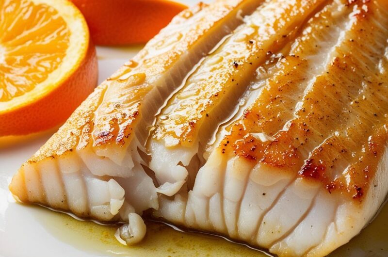 Dorsz w cytrusowej glazurze z kaszą bulgur i warzywami