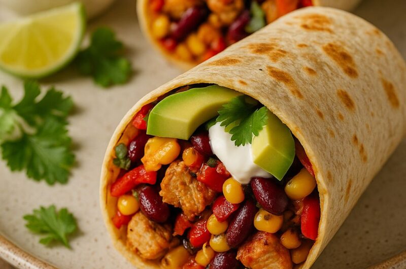 Szybkie burrito z kurczakiem i warzywami