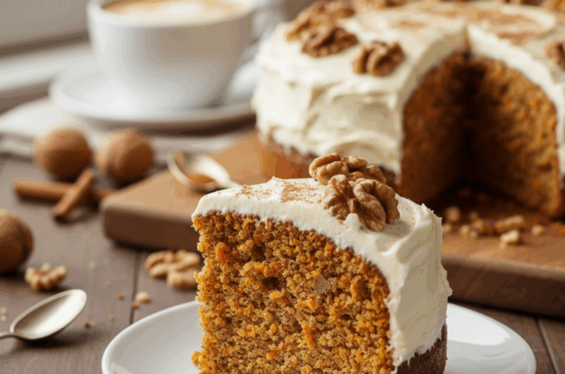 Ciasto Marchewkowe z Orzechami i Kremem Twarogowym
