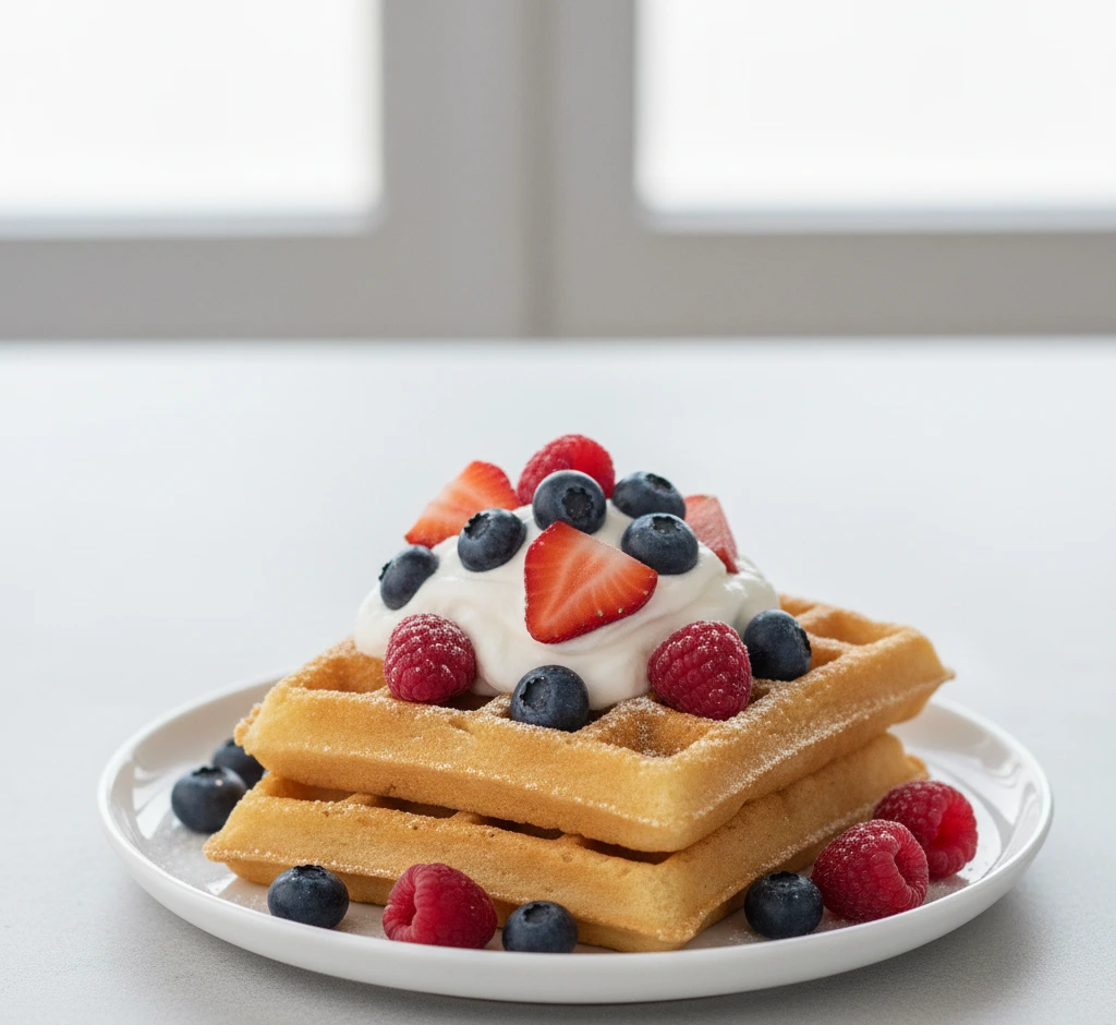 domowe gofry z owocami