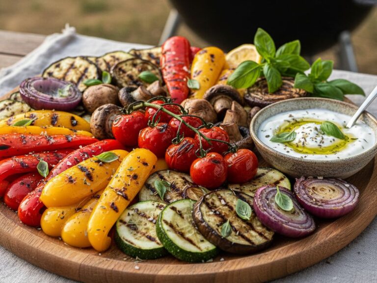 grillowane warzywa z sosem jogurtowym