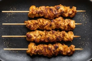 kurczak satay Kurczak satay z domowym sosem orzechowym