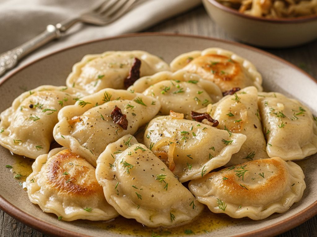 pierogi z kapustą i grzybami