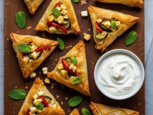 pierozki z filo z warzywami i feta pierożki z ciasta filo z warzywami i feta