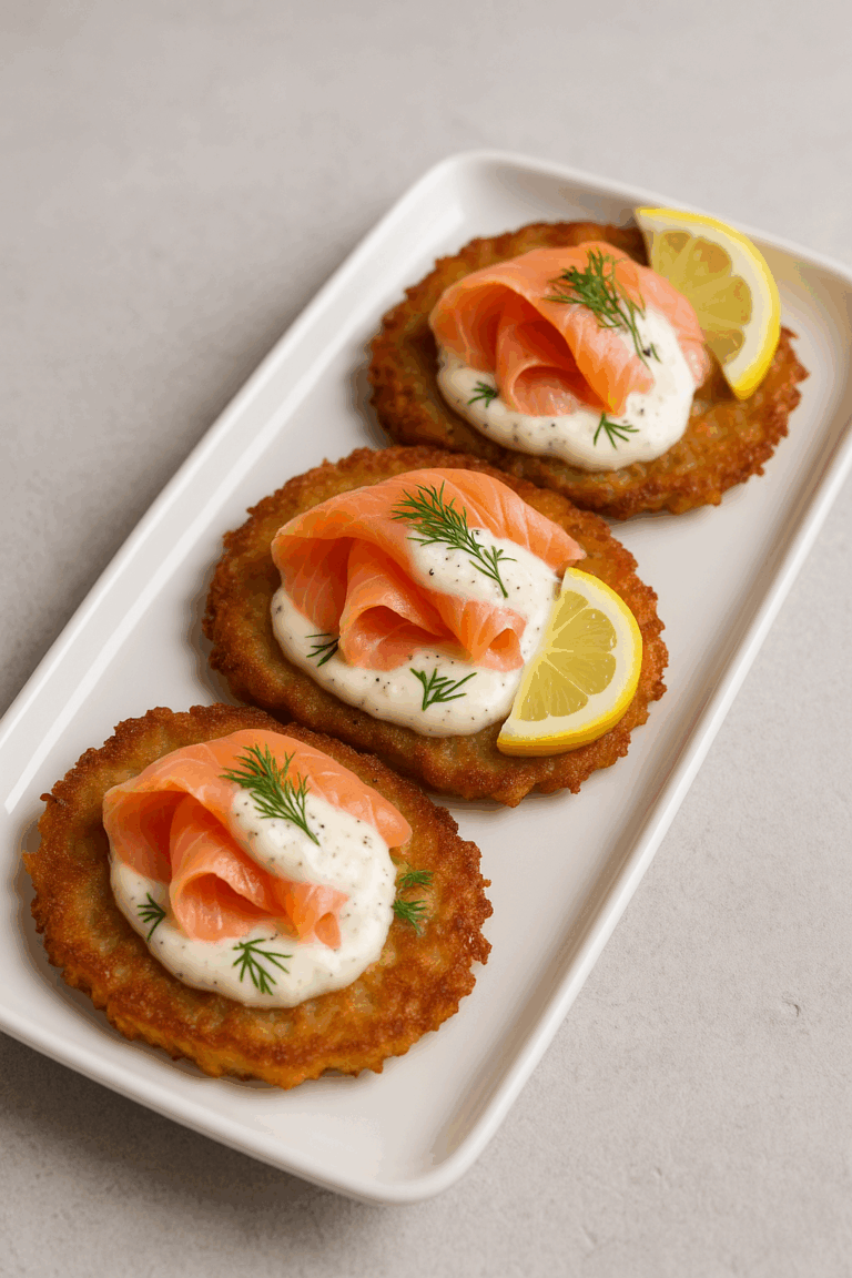 placki ziemniaczane z łososiem
