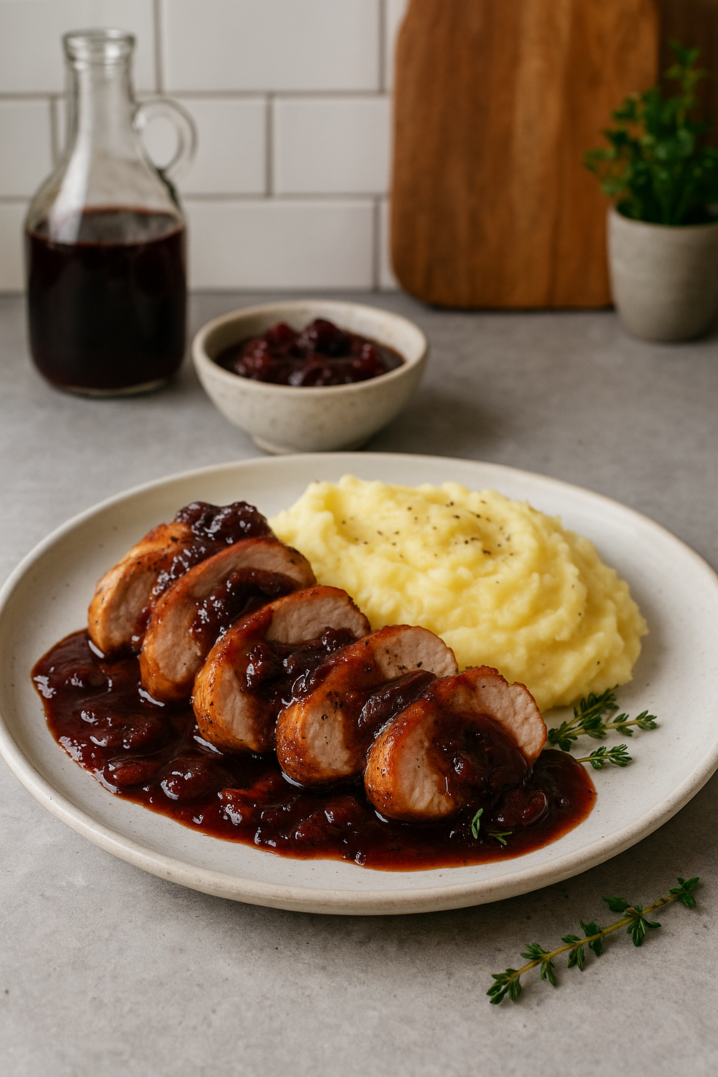 polędwiczki w sosie śliwkowym