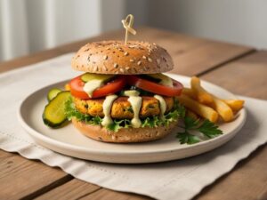 prezentacja burgera z ciecierzycy burgery z ciecierzycy