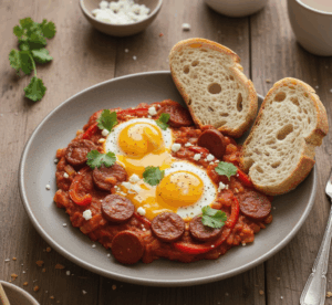 szakszuka z chorizo Szakszuka z Chorizo i Papryką