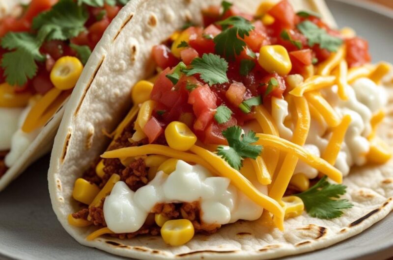 Zapiekane tacos z kremowym nadzieniem serowym