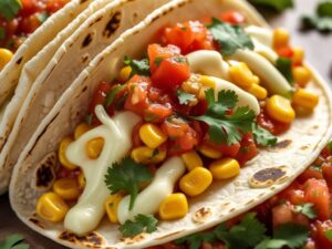 tacos z serkiem kremowym kukurydza i salsa Zapiekane tacos z serkiem twarogowym