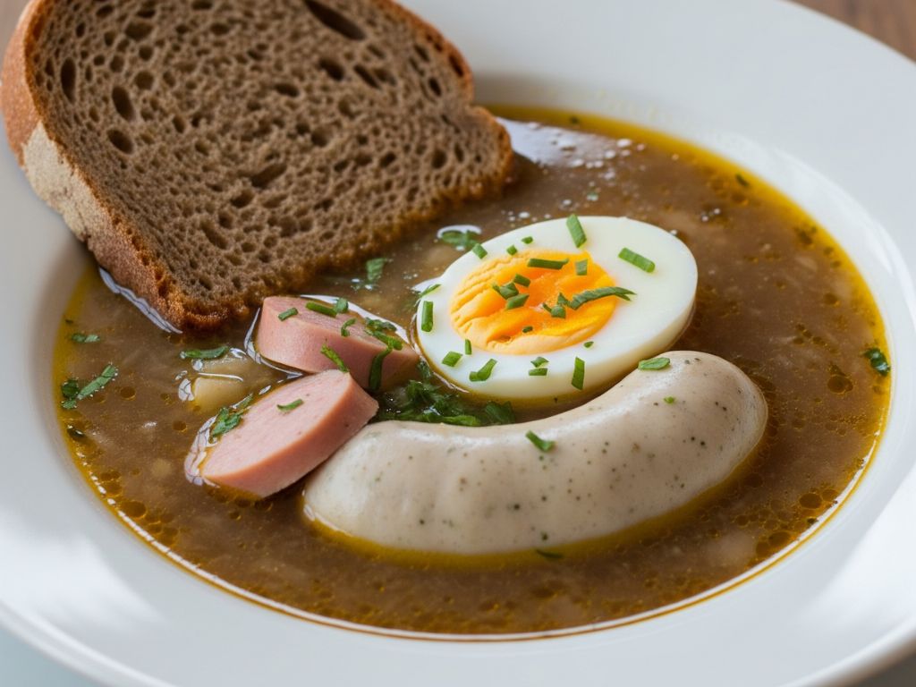 zurek z grzybami niezabielony żurek na zakwasie