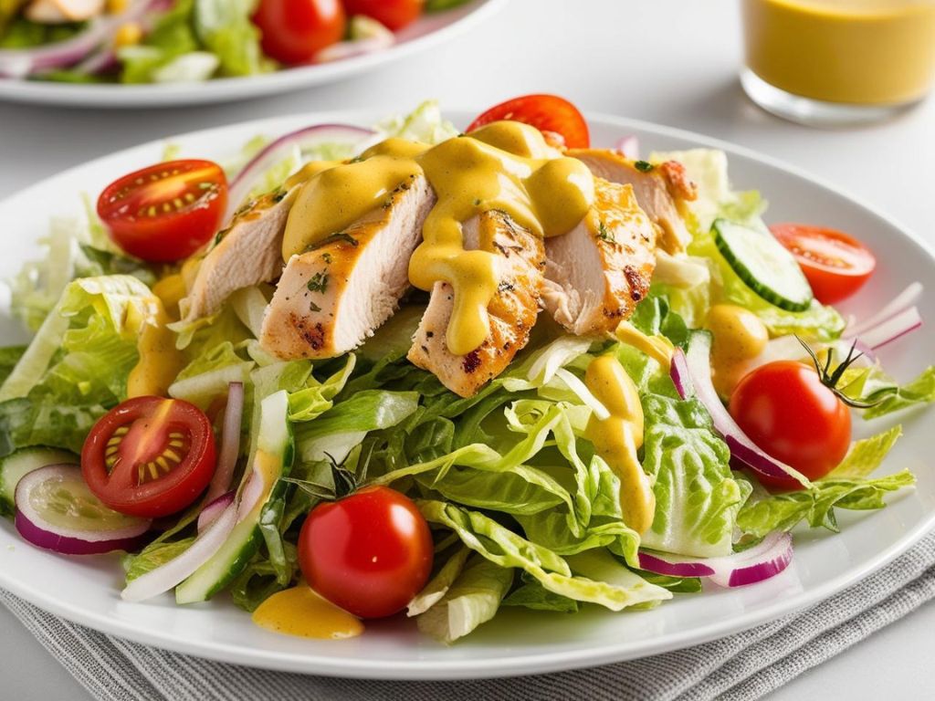 Sałatka z kurczakiem z musztardowym dressingu