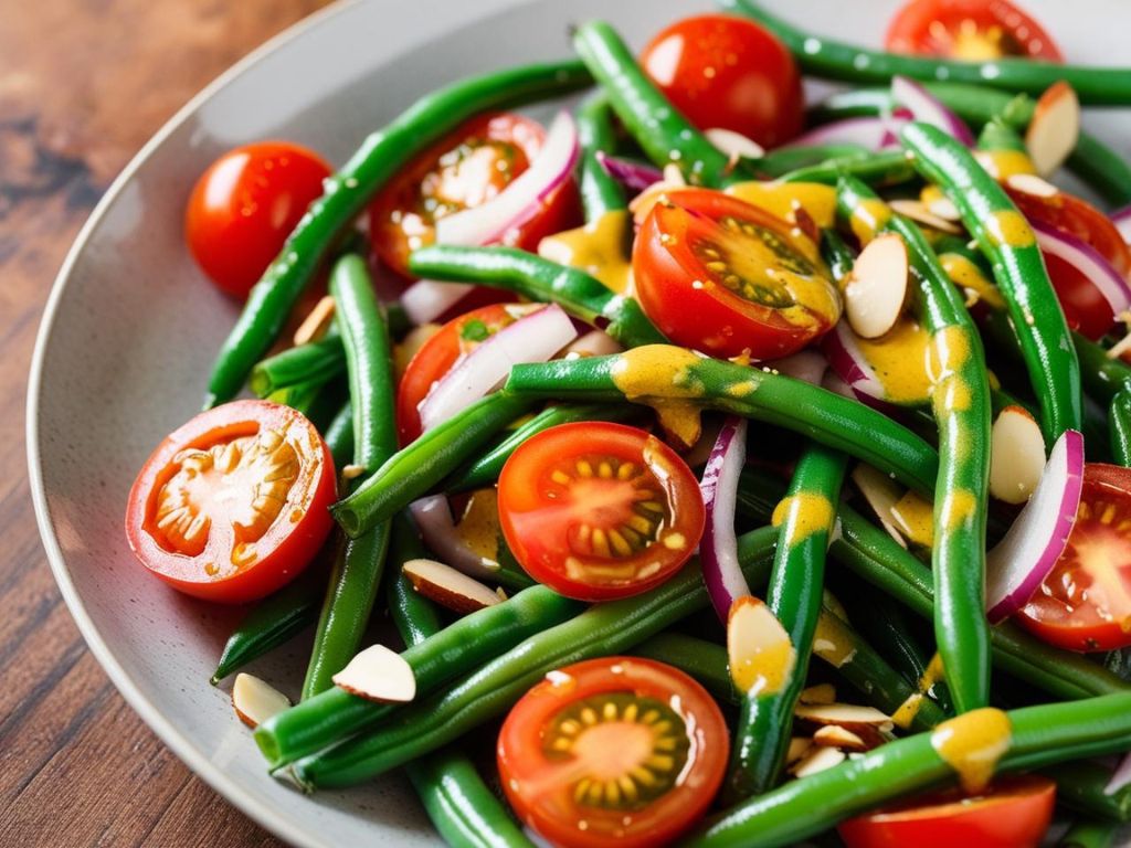 4 8 Sałatka z fasoli szparagowej i pomidorków koktajlowych