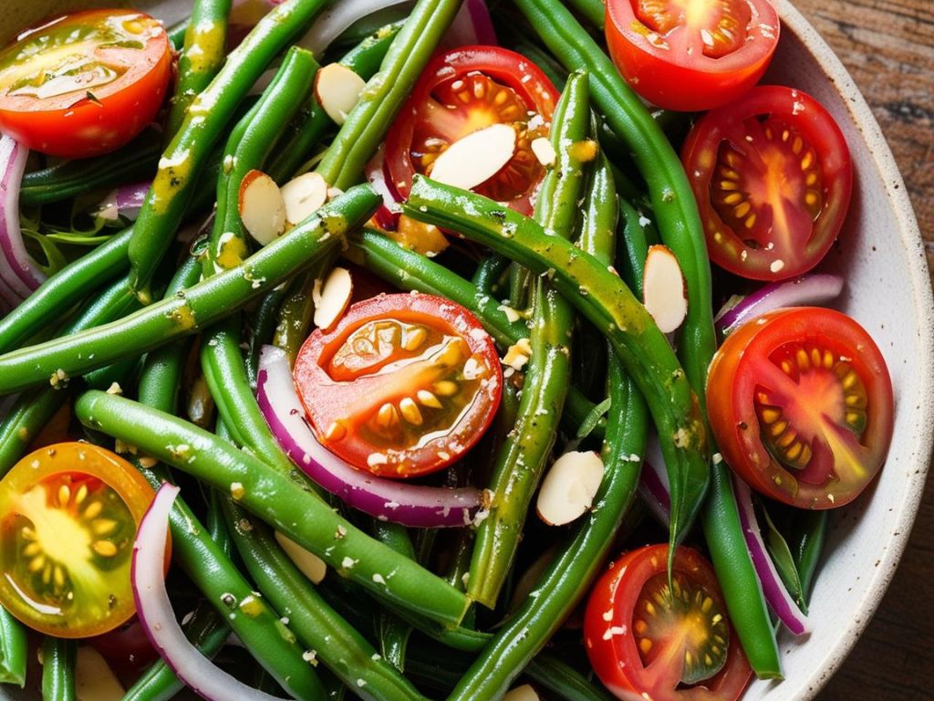 5 5 Sałatka z fasoli szparagowej i pomidorków koktajlowych