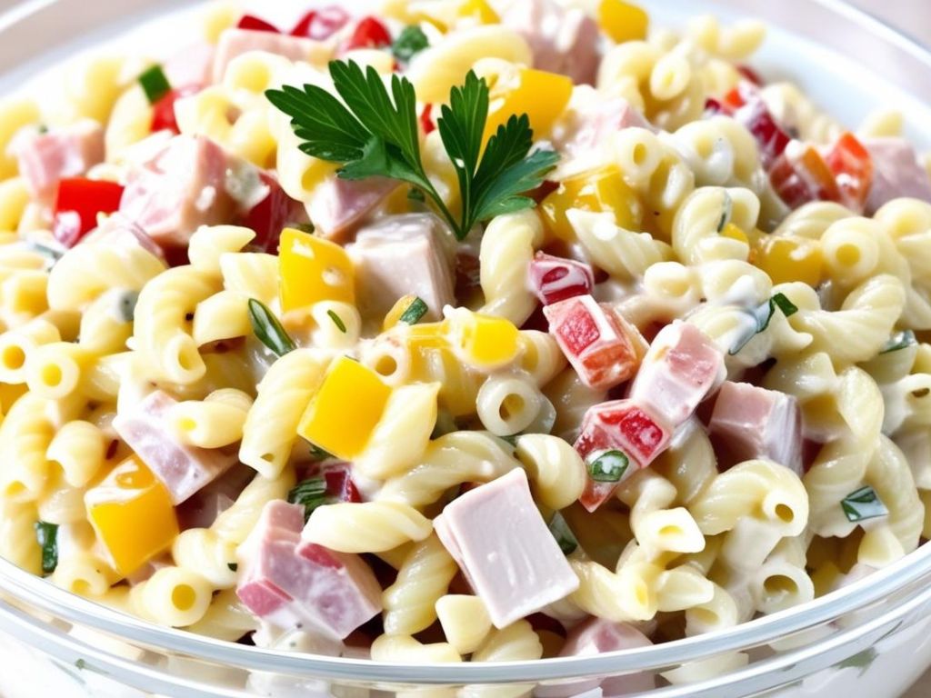 sałatka makaronowa z szynką