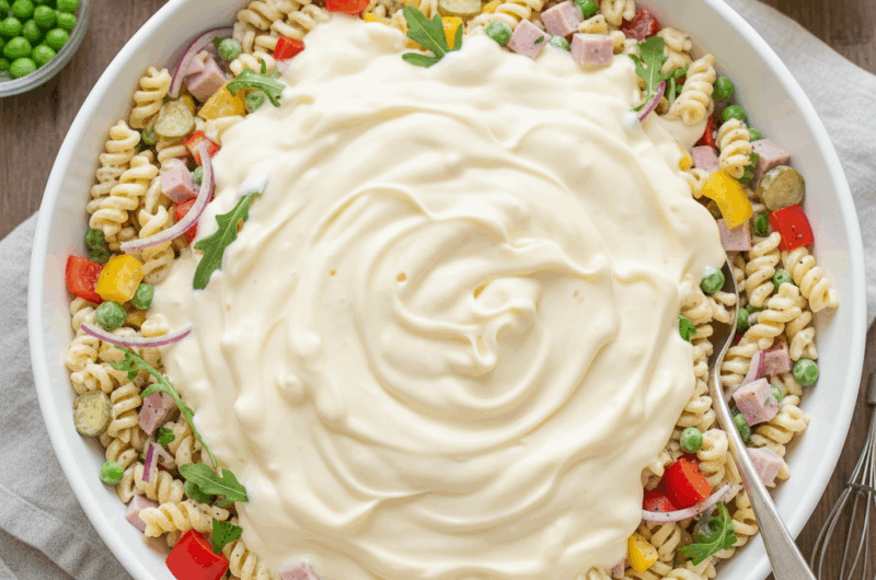 sałatka makaronowa z szynką