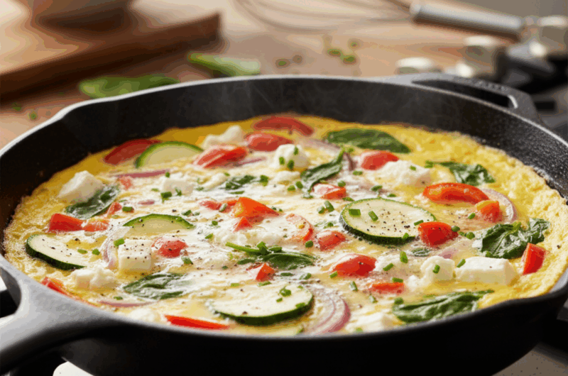 Frittata z warzywami i fetą