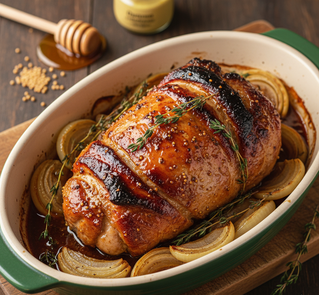 Karkówka pieczona w miodzie i musztardzie