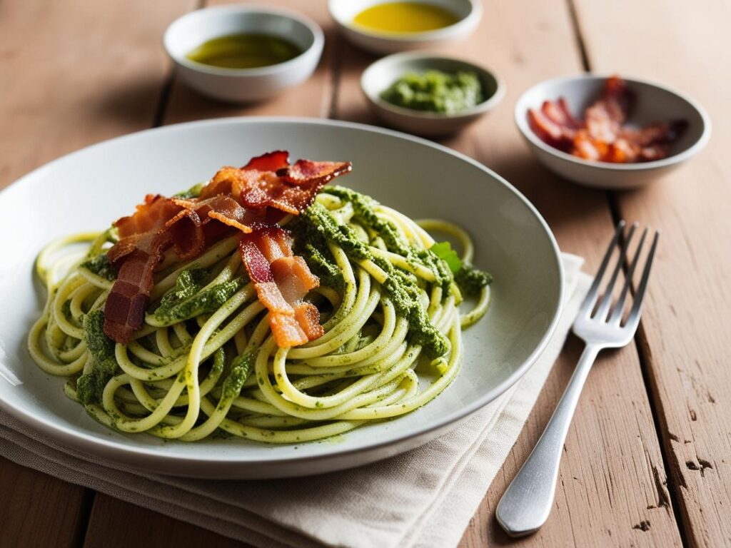 makaron z pesto z rukoli