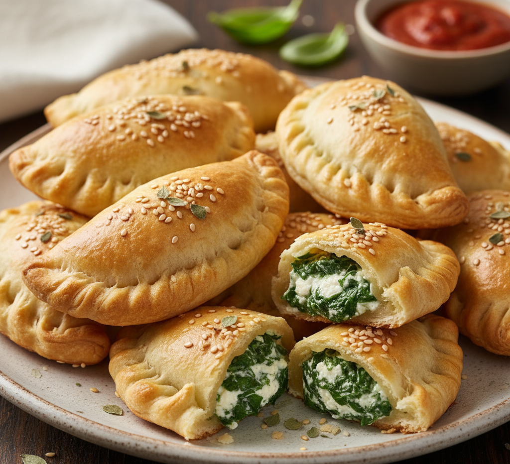 Mini calzone z ricottą i szpinakiem