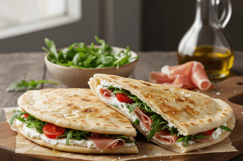 Piadina z prosciutto-włoski chlebek
