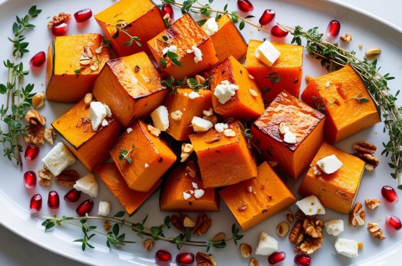 Sałatka z Pieczonej Dyni, Sera Feta i Chrupiących Orzechów Włoskich