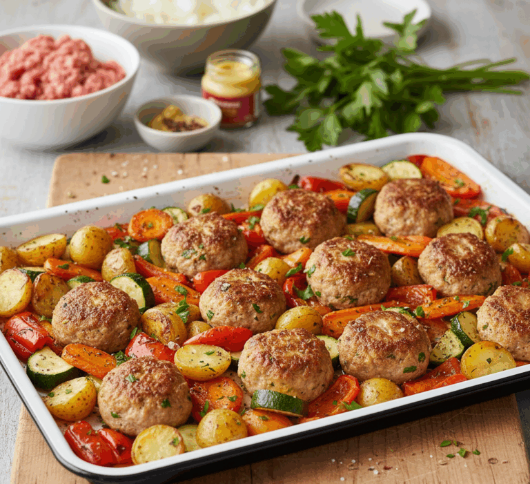 Pieczone klopsiki z warzywami