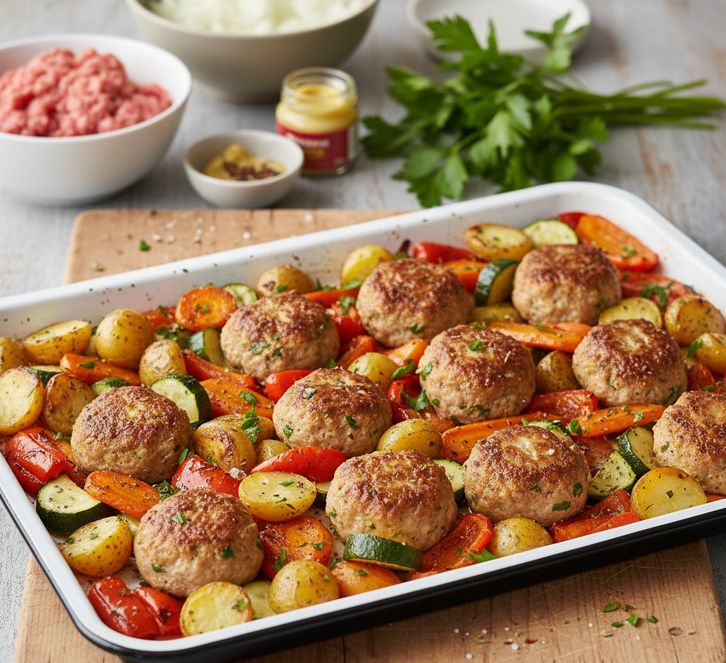 Pieczone klopsiki z warzywami