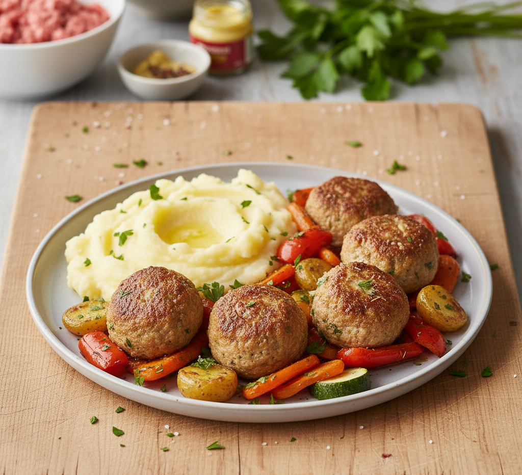 Pieczone klopsiki z warzywami