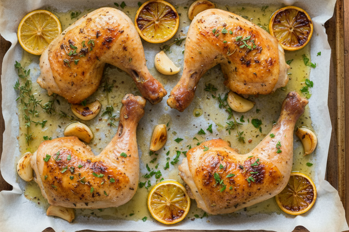 Pieczone udka z kurczaka w ziołach i cytrynie