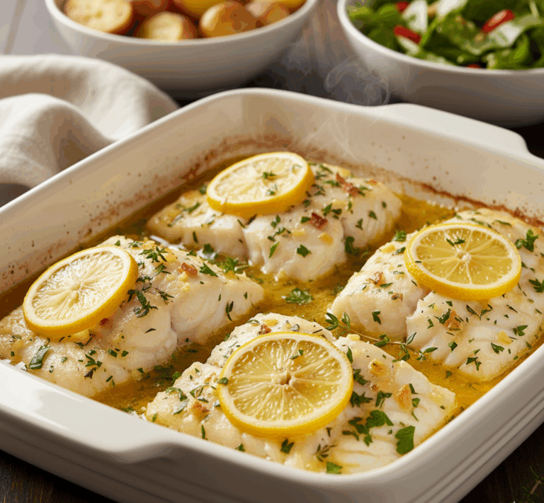 Pieczony dorsz w maśle cytrynowym