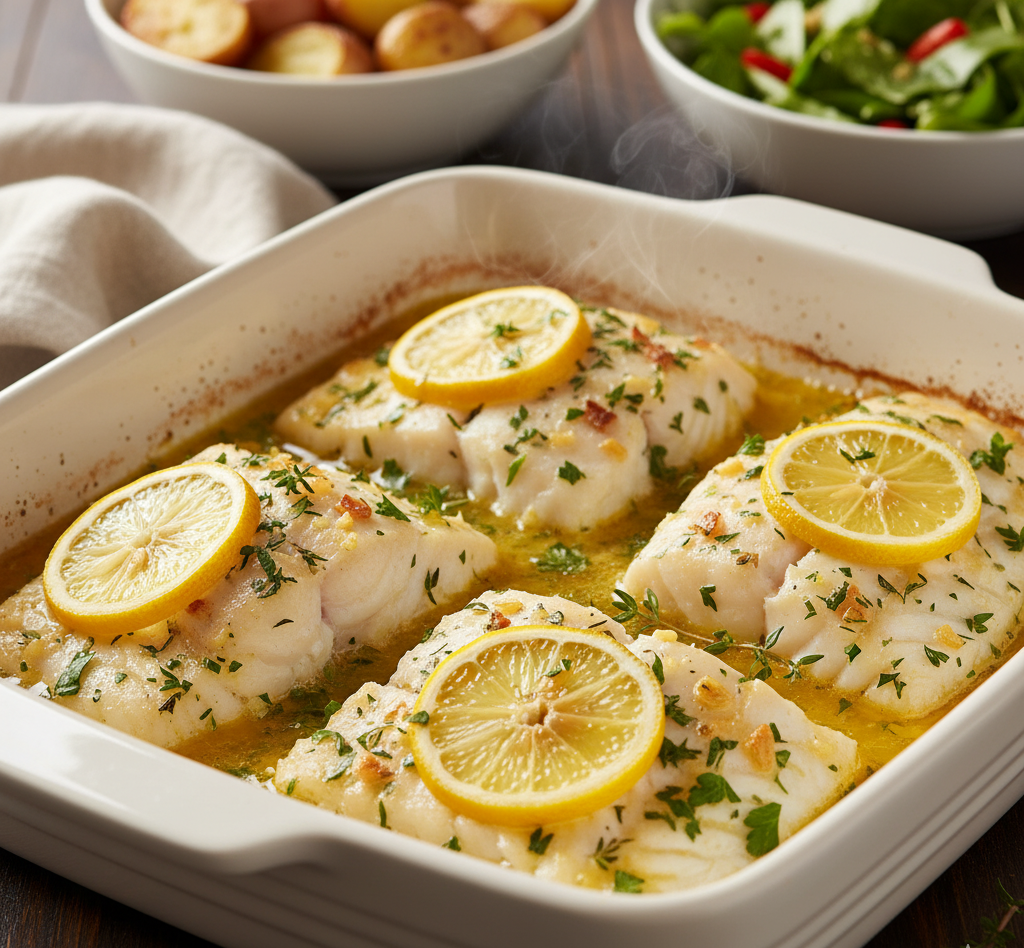 Pieczony dorsz w maśle cytrynowym