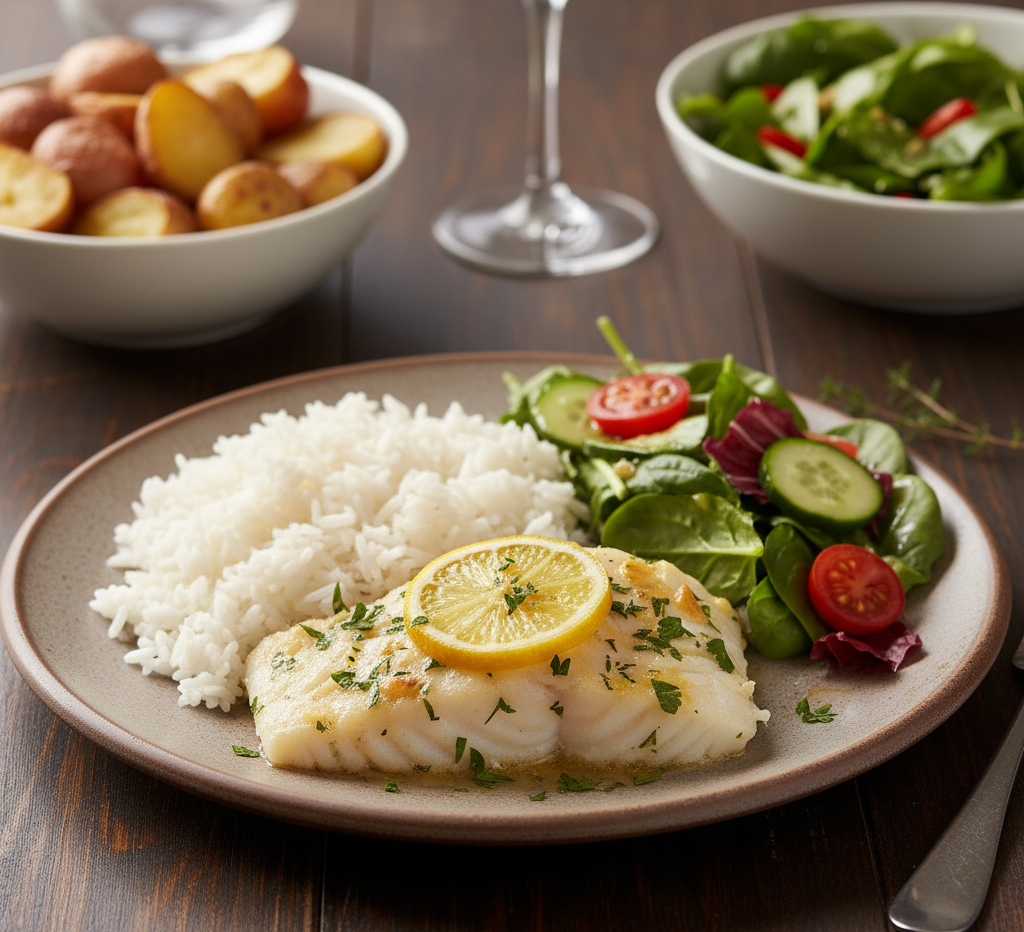 Pieczony dorsz w maśle cytrynowym