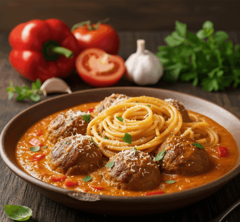 pulpety z indyka w sosie pomidorowo-paprykowym