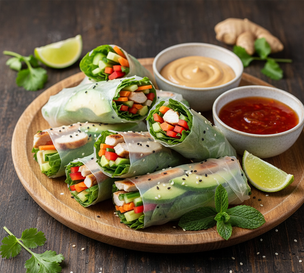 Spring rollsy z kurczakiem i warzywami