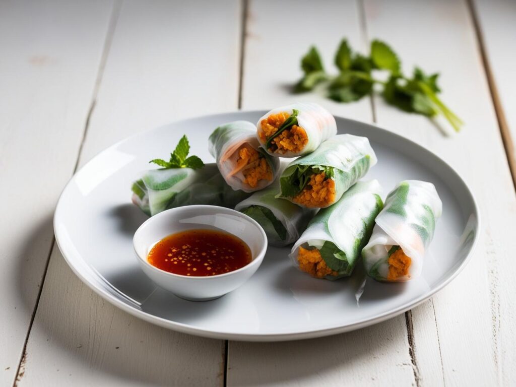 spring rollsy z kurczakiem